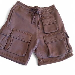 Casual Brown Shorts with Elastic Waist